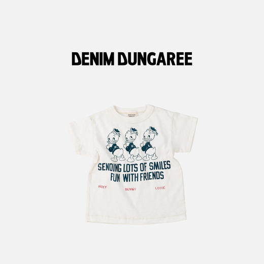 日本DD童装 DENIM DUNGAREE 迪士尼联名三只小鸭棉质针织短袖T恤 商品图0