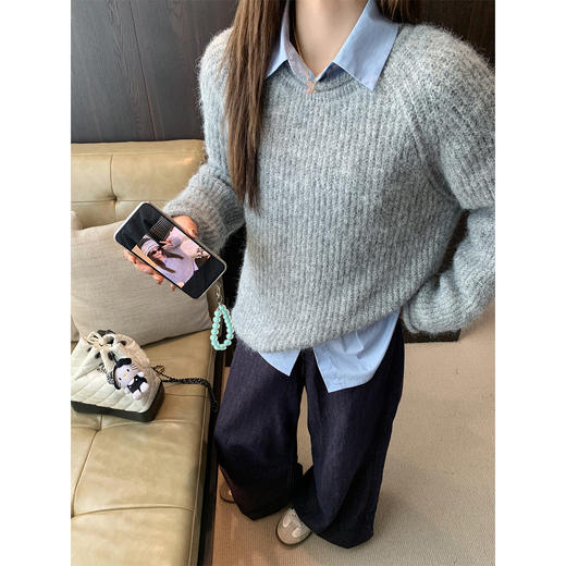 <曾小咸推荐>现货秒杀 ！微信超特价！韩系2色圆领毛衣 日常169.99 立减80 秒杀89.99！！ 商品图2