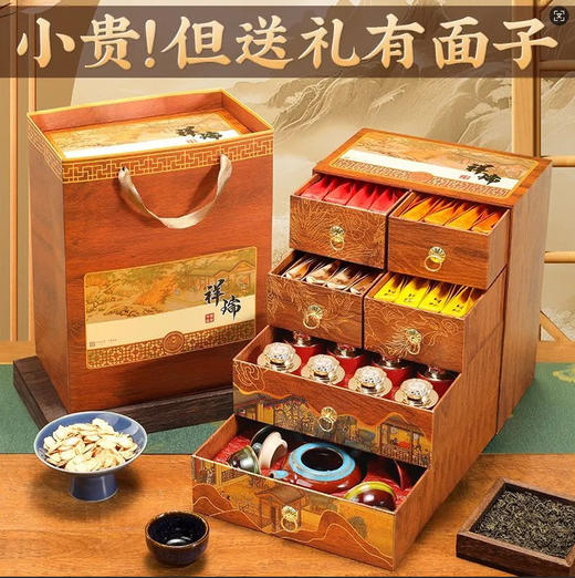 【国风设计木纹礼盒❗️六层好礼馈赠之选】凤凰单丛蜜兰香鸭屎香潮州乌龙茶叶高级礼盒装送人送长辈礼品。jc 商品图2