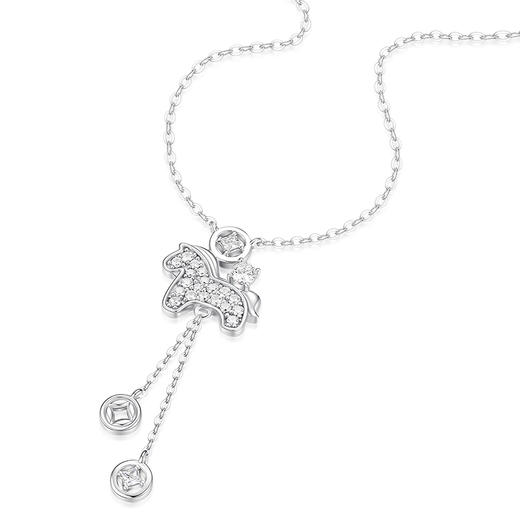 【新年限定】 卡蒂罗KADER  马上有钱项链/幸运钱币小马项链 925银/足银999生肖本命年闪耀吸睛吊坠马上来财转运锁骨链 百搭通勤时尚设计 商品图3