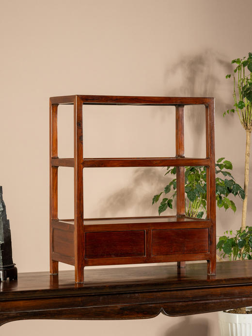 二十世纪	黄花梨带屉双层架格 商品图0