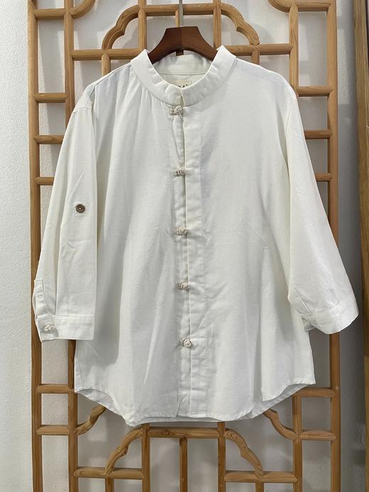 「断码清仓」男士棉麻国风新中式八分袖上衣衬衫DZQC-107 商品图4