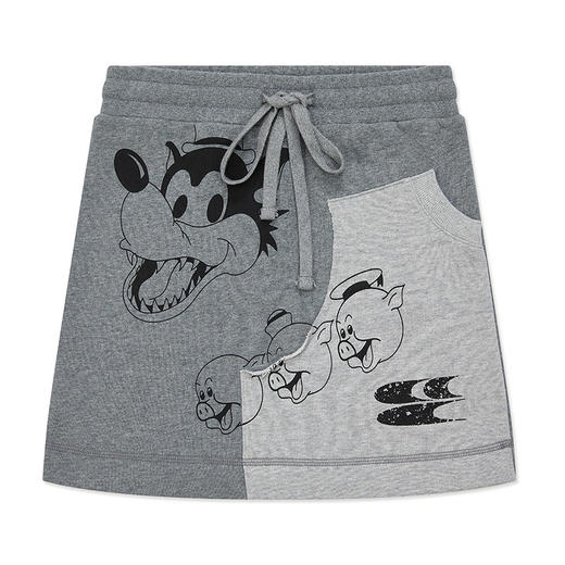 CryingCenter 三只小猪双色拼接款 女生休闲半裙 哭喊中心 商品图4