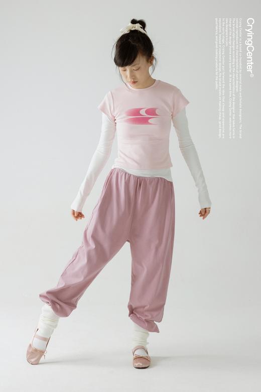 CryingCenter 橡皮粉盐洗针织隐形橡筋腰设计束脚卫衣裤 哭喊中心 商品图3