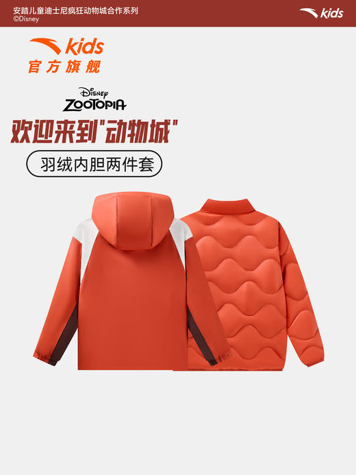 疯狂动物城IP联名安踏儿童羽绒服两件套2026年新款保暖中大童外套352618908 商品图2