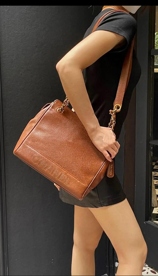 Chanel 中古 牛皮 棕色 奶粉包 商品图2