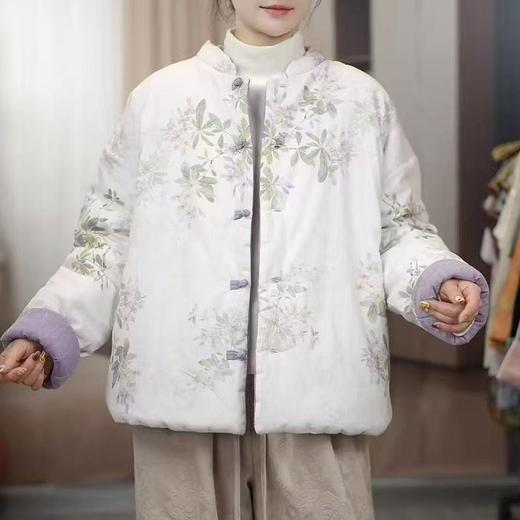 【柔软舒适保暖❗️东方美学意境】新中式国风棉衣冬季新款两面穿时尚减龄印花百搭夹棉保暖小棉袄女。jb 商品图1