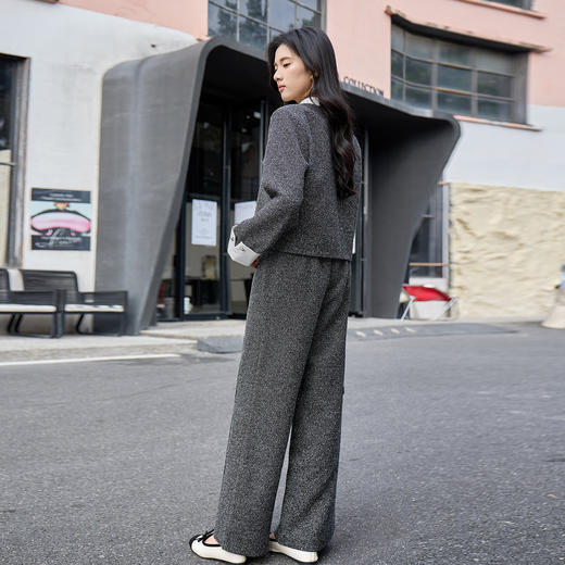 奢姿大码女装2026冬季气质小立领两件套胖妹妹小香风时尚通勤套装9954910008 商品图3