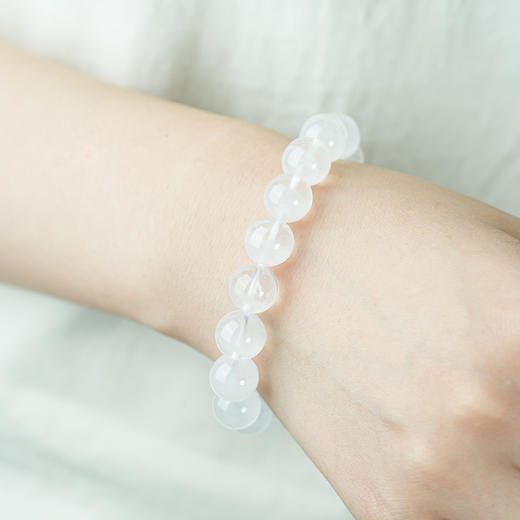 天然白幽灵手串聚宝盆千层异象珠子白色白水晶手串男女同款 商品图4