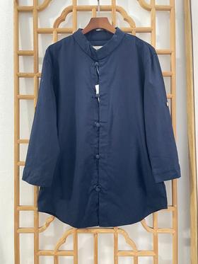 「断码清仓」男士棉麻国风新中式八分袖上衣衬衫DZQC-107