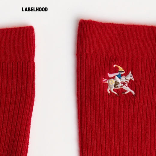 LABELHOOD蕾虎 “RED TO GO”SOCKS 红色袜子 商品图3