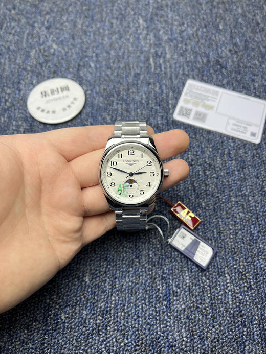 AF浪琴名匠月相系列 四针月相 名匠月相40mm 经典数字面 自动机械 男士腕表 商品图0