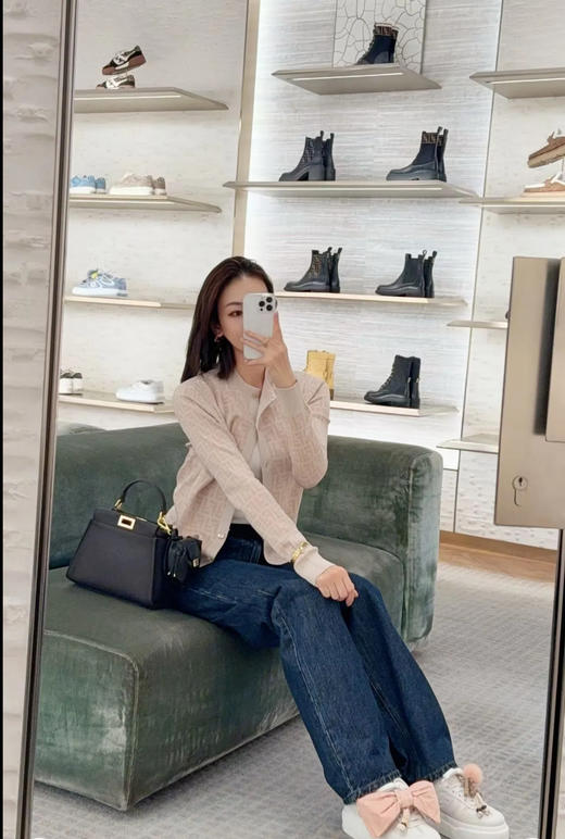 芬迪 新品 杏粉色老花针织开衫(MM) 商品图2