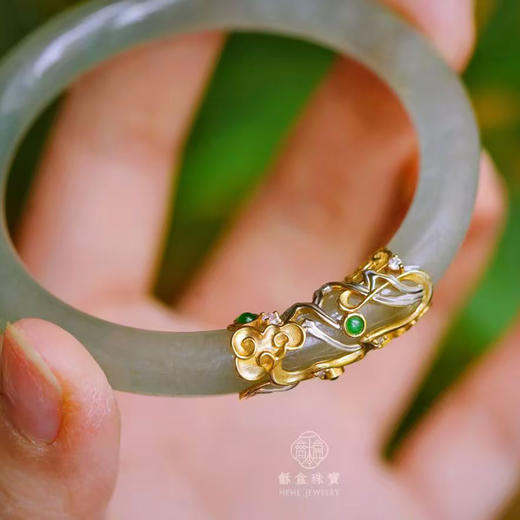 龢盒原创 水云间 老翡翠手镯 商品图3