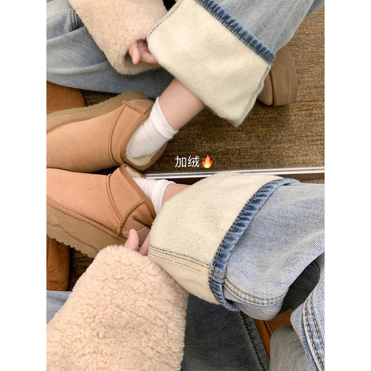 <曾小咸推荐>韩系高腰复古浅蓝直筒牛仔裤 商品图2