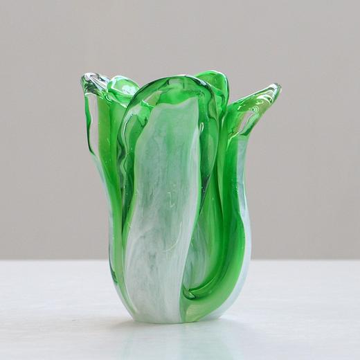 简约现代创意白菜玻璃烛台摆件样板房售楼处玄关桌面软装饰品摆件 商品图1