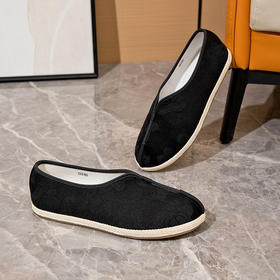 本草布鞋 禅意款黑色印花