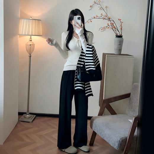 Beau Muse羊毛蚕丝窄版阔腿裤（无腰绳） 商品图0