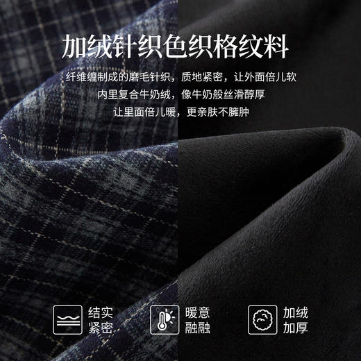 【12/31新品】熙世界美式复古格纹阔腿裤加绒加厚女秋冬慵懒休闲直筒毛呢长裤子 商品图3