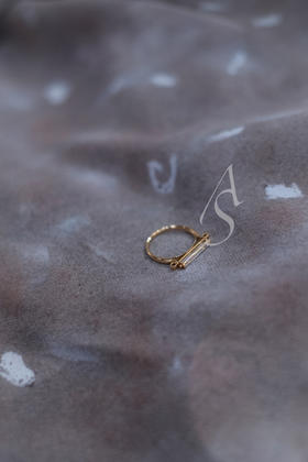 Beatriz Palacios 银镀金古董玻璃iridescent戒指