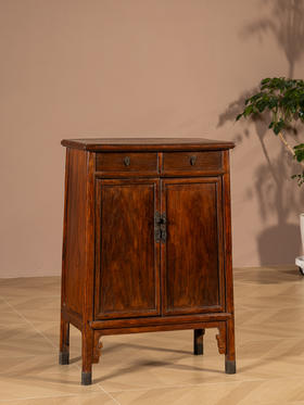 清	黄花梨带屉圆角柜