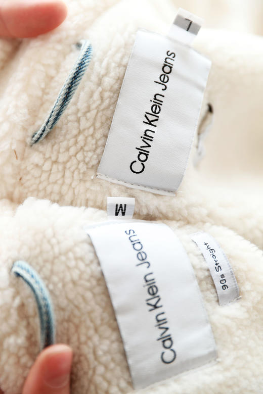 巨厚羊羔毛，小方标丹宁棉衣。水洗做旧牛仔翻领夹克棉服C123166 商品图1