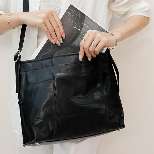 登白DENGBAI	头层植鞣牛皮斜挎包斜挎大容量托特包头层植鞣牛皮DB9903 商品图1