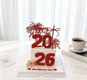 2026新年元旦方形烟花蛋糕-低糖处理无添加