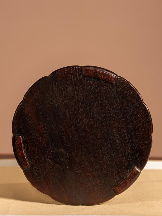 清	黄花梨嵌紫檀口底瓜棱笔筒 商品图4