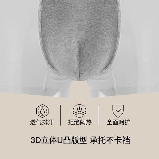 【满3条/6.7折】【秀黛】男舒适无痕平角裤男士内裤【1条】W5330018T【门店同款】【内裤非质量问题不退换，介意勿拍】 商品图2