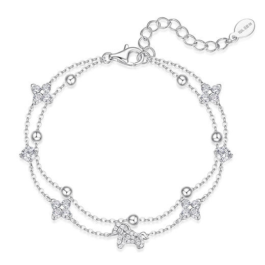 【足银|新年限定】卡蒂罗KADER 马上好运双层手链/马上来财双层手链 新中式经典生肖可爱小马本命年平安轻奢通勤百搭显白小众原创设计拼接链 商品图3