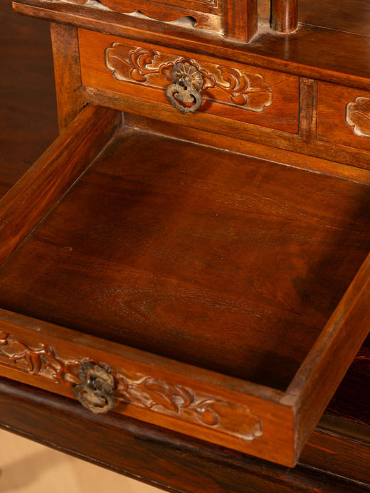 清	黄花梨透雕龙凤纹五屏风式镜台 商品图4