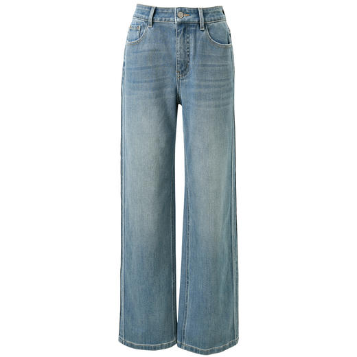 三彩2026春季新款休闲牛仔裤宽松窄版阔腿裤长裤简约M 商品图4