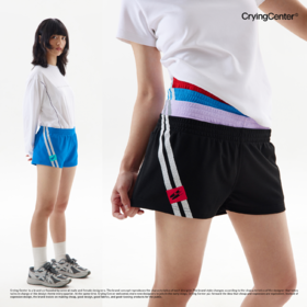 CryingCenter 低腰无侧缝斜运动速干短裤 哭喊中心