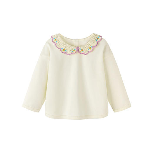 迷你巴拉女童宝宝卫衣春季新品亲肤舒适有型小花领子甜美可爱上衣 商品图4