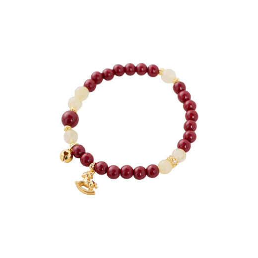 三彩2026新款木马吊坠手链黄发晶仿朱砂手串小众国潮甜酷氛围感 商品图2