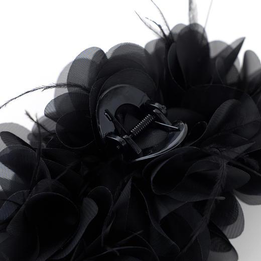 三彩2026新款火鸡毛装饰大抓夹暗黑轻奢小众氛围感个性时尚灵动女 商品图4