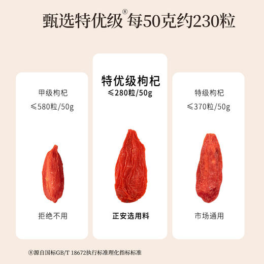正安 宁夏枸杞 头茬大果自然干燥优质原材 眼睛目明味甘性平精力补充拒绝疲乏 泡水煲汤办公室茶饮家庭食材 枸杞250g/罐 商品图7