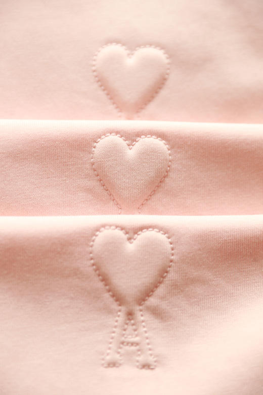 pink字母tee，法式复古设计。正肩宽松全棉粉色情侣款t恤C123158 商品图10