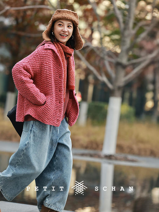 PETIT SCHAN小闪 CLO#1013 Snowflake Radish 雪花萝卜 棉混纺松紧腰加绒牛仔萝卜裤 商品图3