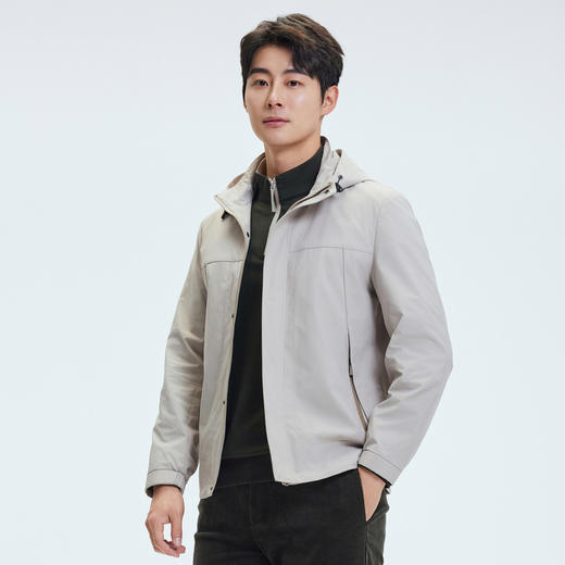【门店同款】圣得西2025年冬季男款风衣连帽拉链保暖标准版型外套 商品图2