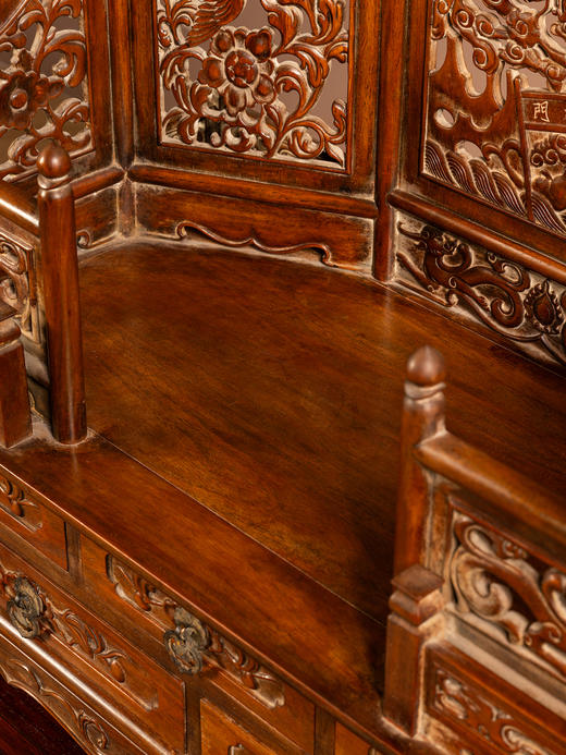 清	黄花梨透雕龙凤纹五屏风式镜台 商品图3