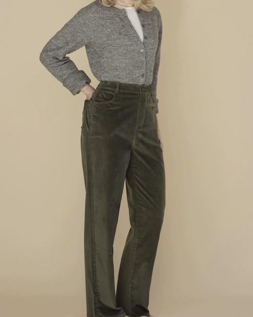 Jai 苔绿色/乌木棕straight like a sword 灯芯绒直筒裤 商品图2