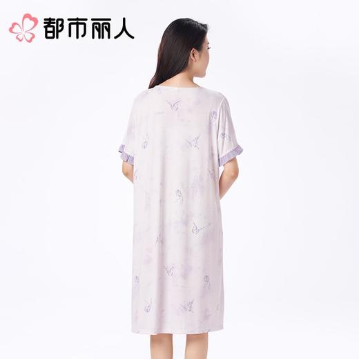 都市丽人睡衣女士睡衣薄家居服抗皱绵睡衣女士针织短袖裙女装睡裙LHC6D8 商品图2