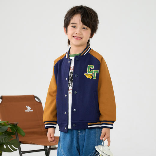 【7A抗菌】棉花堂美式复古潮酷童装立领针织外套-FA52023 商品图7