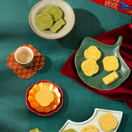 【雅觅】吉星糕照·国风豆糕礼盒450g（原味海藻糖绿豆糕、绿茶国风绿豆糕、桂花飘香绿豆糕） 商品图1