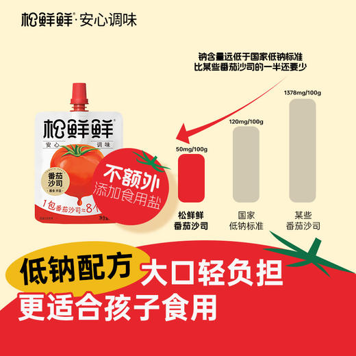 【fx】松鲜鲜番茄沙司60g 高营养不怕比 小包装更方便  0添加低钠配方，不额外添加盐，口感细腻，适合儿童佐餐食用！ 商品图1