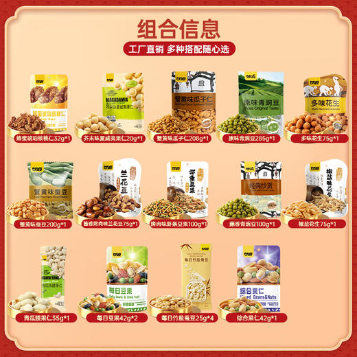 【年货送礼优选❗️好味好运坚果礼盒】精选8种热销口味，14包经典组合，满足全家口味需求，红金配色喜庆大气，早餐代餐下午茶点心休闲零食小吃，年货中秋送礼领导长辈自己L-d 商品图1