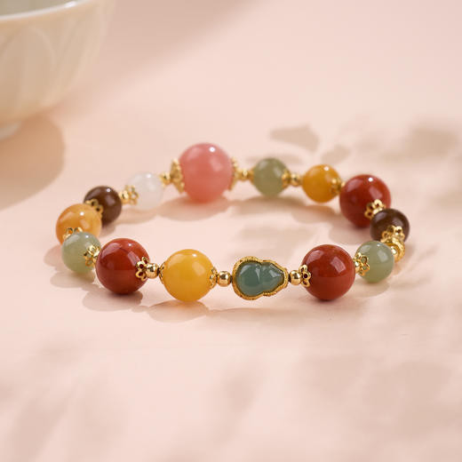 【福至心灵·南红多宝手串】敦煌福泽小众十二通宝南红手串和田玉蜜蜡多宝手串 商品图10