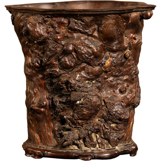 清	龙眼木笔筒（红木口底） 商品图5